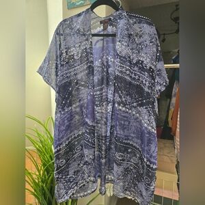 Blue Patterned Women's Kimono